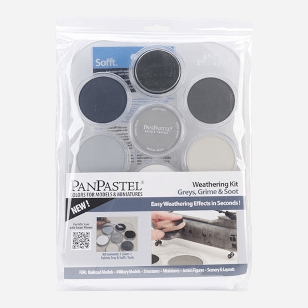 PANPASTEL Artist Pastel Greys, Grime & Soot Weathering Set x 7