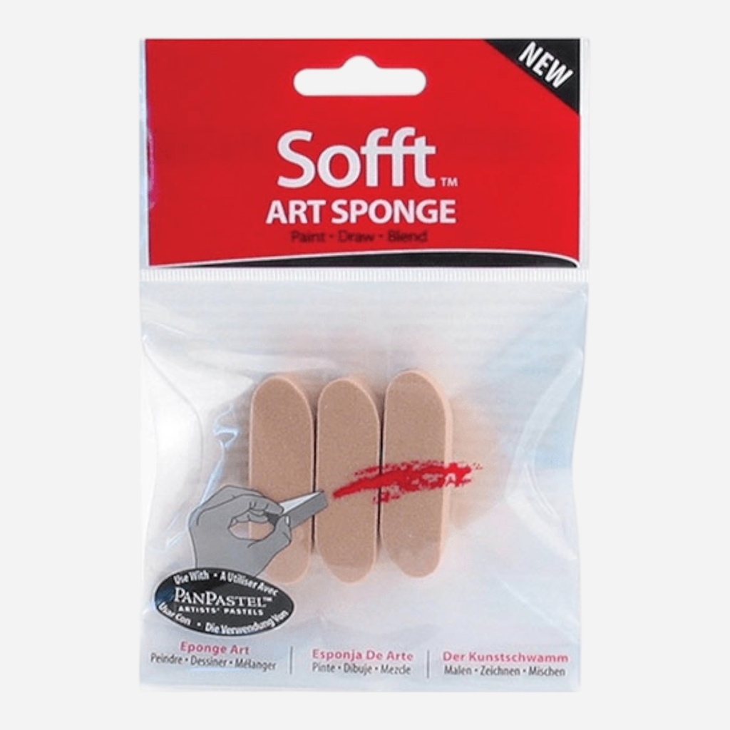 PANPASTEL Sofft Round Bar Art Sponge x 3
