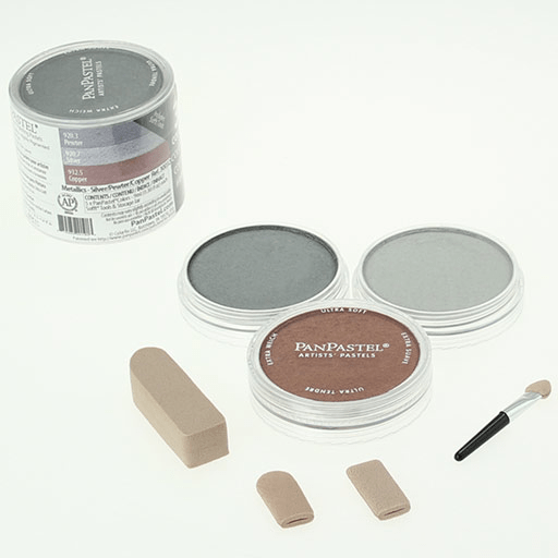 PANPASTEL Artist Pastel Metallics II - SIlver/Pewter Copper Set x 3