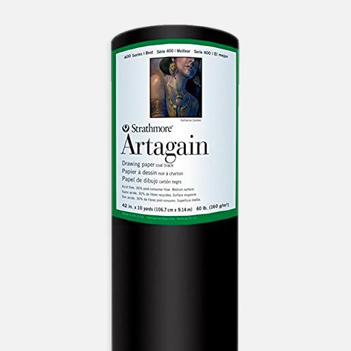 STRATHMORE 400 Series Artagain Coal Black Paper Roll 160gsm 42” x 360”
