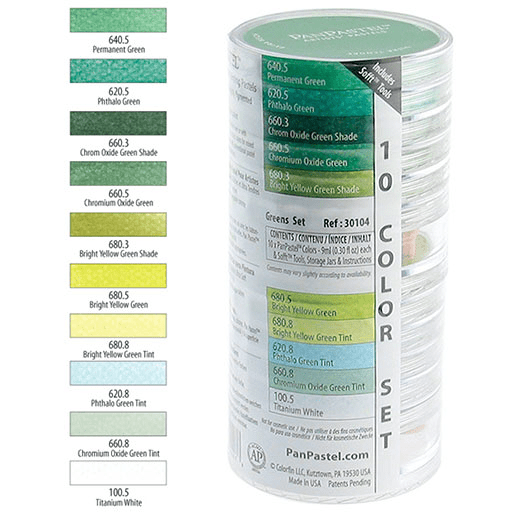 PANPASTEL Artist Pastel Greens Set x 10