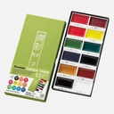 KURETAKE Gansai Tambi Japanese Watercolor Pan Set x 12