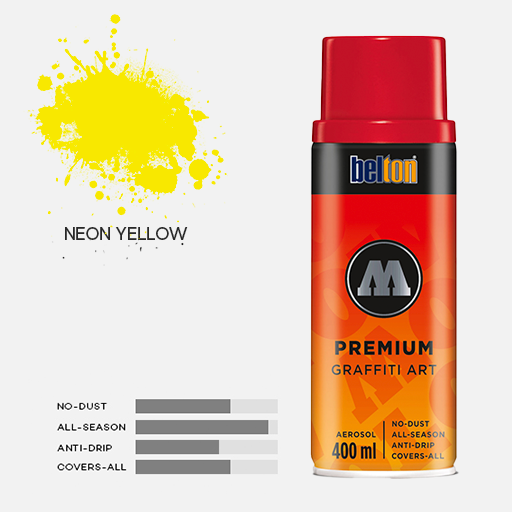 MOLOTOW Premium Spray Paint 400ml 232 Neon Yellow