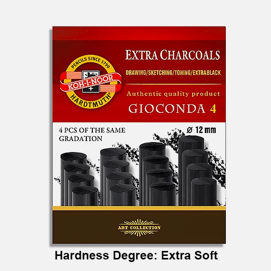 KOH-I-NOOR Gioconda Extra Charcoal Extra Soft x 4