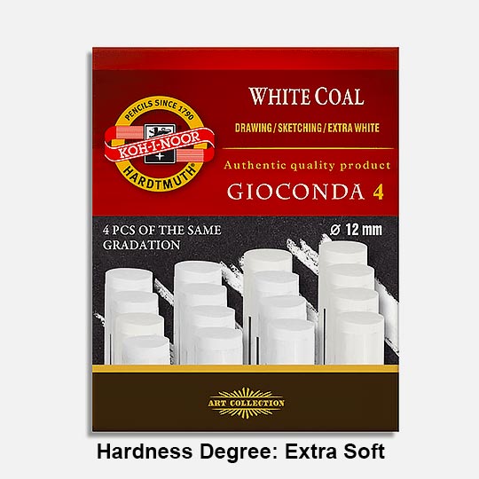 KOH-I-NOOR Gioconda White Coal Extra Soft x 4