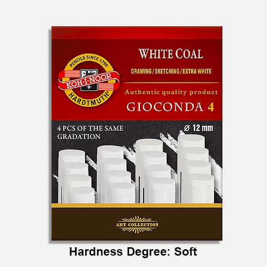 KOH-I-NOOR Gioconda White Coal Soft x 4