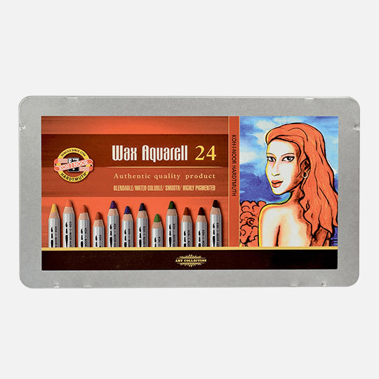 KOH-I-NOOR Wax Aquarell Water-Soluble Color Pencil Set x 24