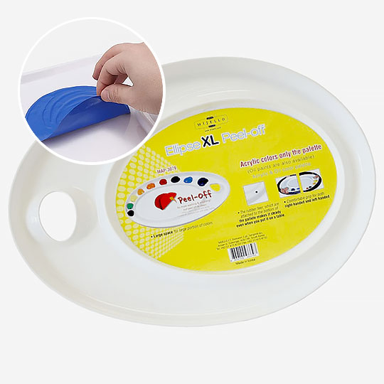 MIJELLO Ellipse XL Peel-Off Acrylic Paint Palette (Easy Clean Surface)
