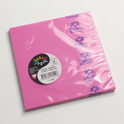 CLAIREFONTAINE Pollen Card 210gsm (W)135mm x (L)135mm x 25 Intensive Pink