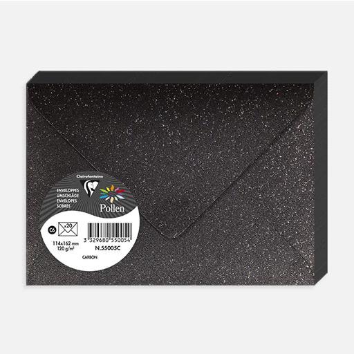 CLAIREFONTAINE Pollen Carbon Glitter Envelope 120gsm C6 x 20