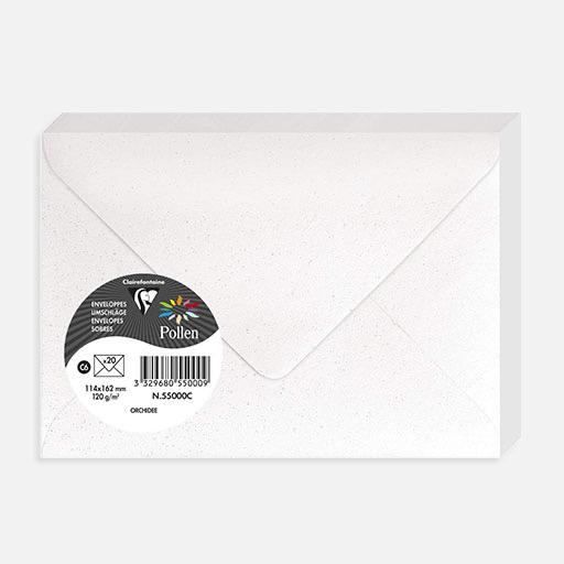 CLAIREFONTAINE Pollen Orchid Glitter Envelope 120gsm C6 x 20