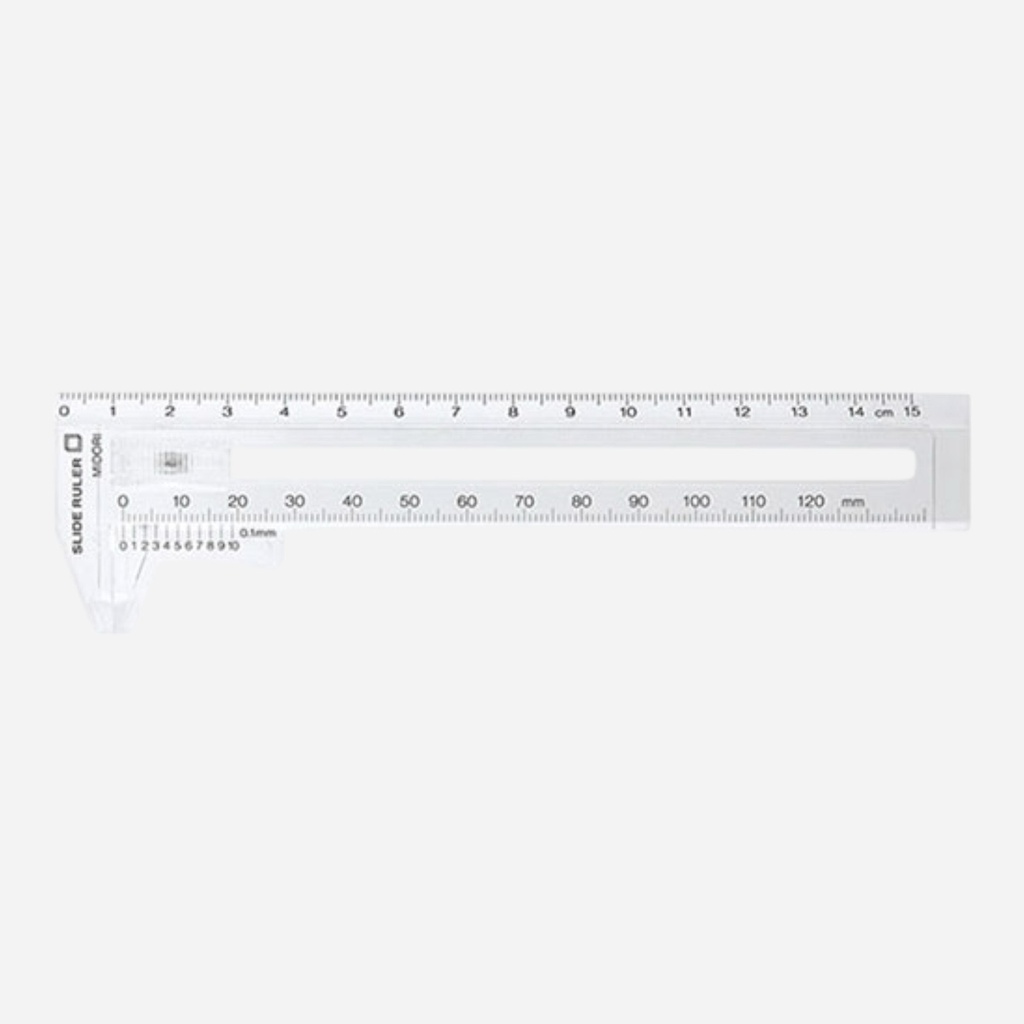 MIDORI CL Slide Ruler 12cm Clear