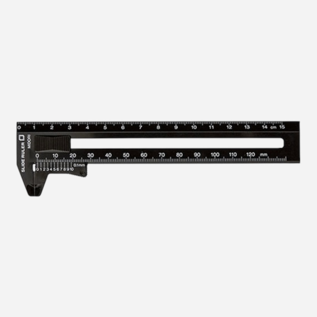 MIDORI CL Slide Ruler 12cm Black
