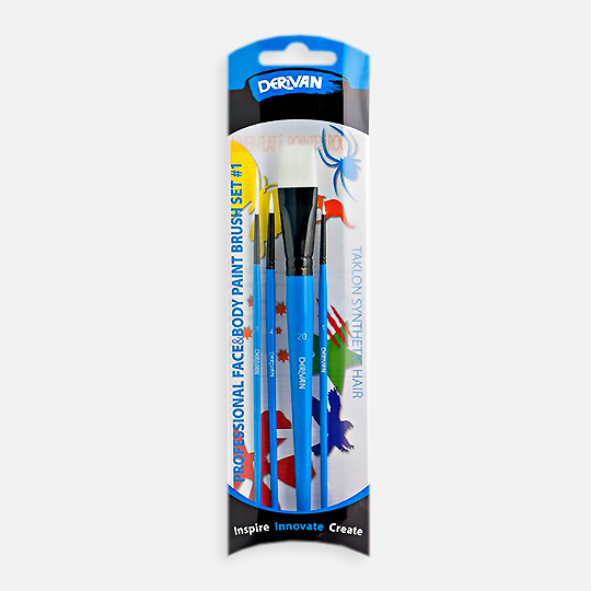 DERIVAN Face & Body Paint Brush Set x 4