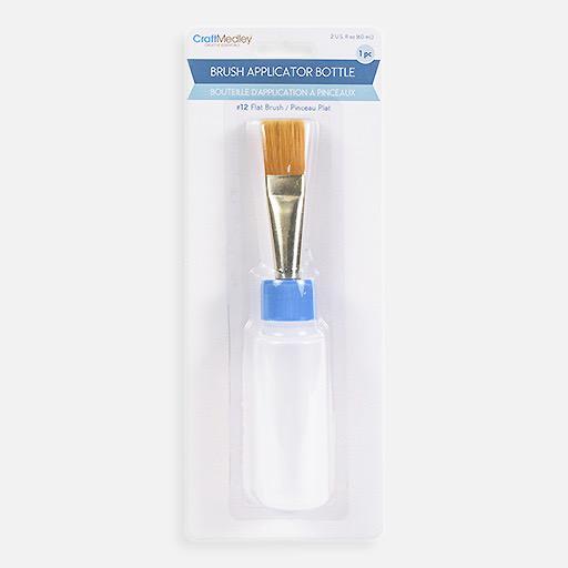 MULTICRAFT Craft Medley Squeeze Plastic Applicator Bottle 60ml (Golden Synthetic Flat Brush 12 Included)