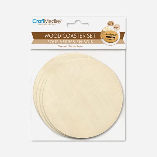 MULTICRAFT Craft Medley Wood Coaster Round 9.5cm x 4