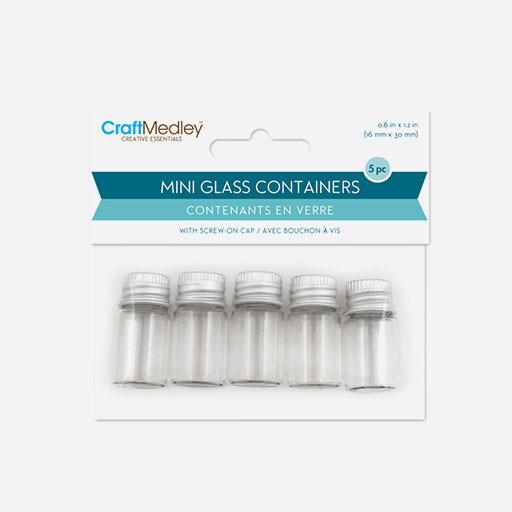 MULTICRAFT Craft Medley Mini Glass Containers 3ml x 5