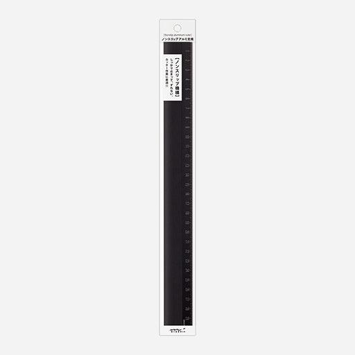MIDORI Aluminium Ruler Anti-Slip 30cm Black