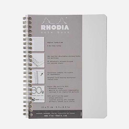 RHODIA Classic Spiral Book 80gsm Lined A5+ x 90 White