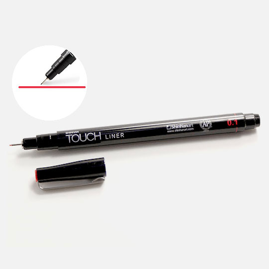SHINHAN Touch Liner Colored Drawing Pen 0.1mm Red