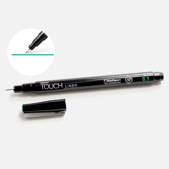 SHINHAN Touch Liner Drawing Pen 0.1mm Green
