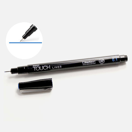 SHINHAN Touch Liner Colored Drawing Pen 0.1mm Blue
