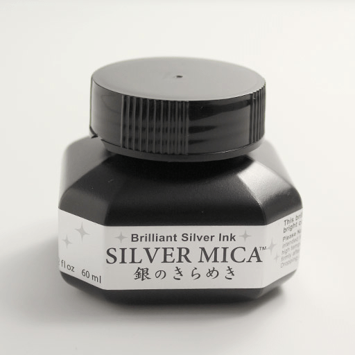 KURETAKE Silver Mica Brilliant Calligraphy Ink 60ml