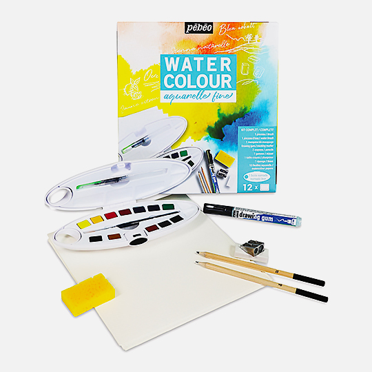 PEBEO Studio Watercolor 1/2 Pan Oval Box Set x 12