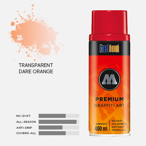 MOLOTOW Premium Spray Paint 400ml 238 Transparent Dare Orange
