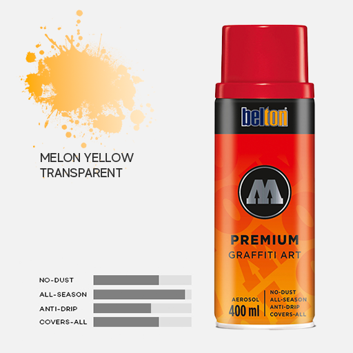 MOLOTOW Premium Spray Paint 400ml 237 Transparent Melon Yellow