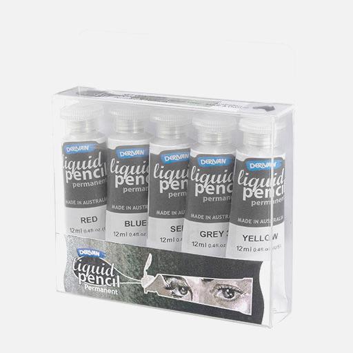 DERIVAN Liquid Pencil Permanent 12ml Set x 5