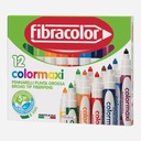FIBRACOLOR Colormaxi Washable Fibre Pen Broad Tip Set x 12
