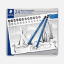 STAEDTLER Mars Lumograph Graphite Pencil Set x 24