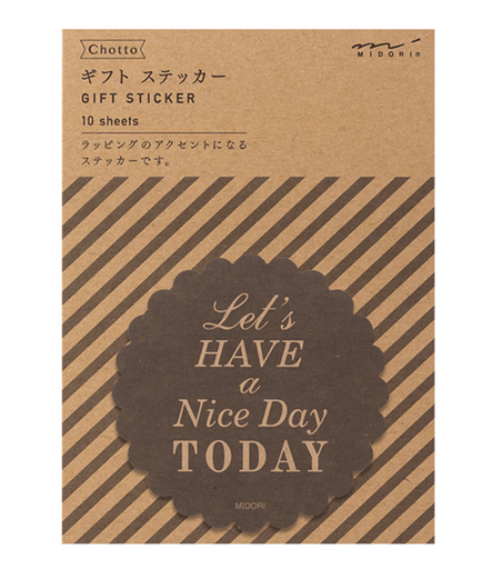 MIDORI Chotto Gift Sticker Nice Day Black