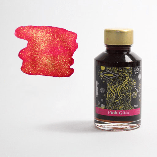 DIAMINE Shimmering Fountain Pen Ink 50ml Pink Glitz