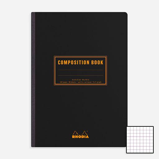 RHODIA Composition Grid Notebook 80gsm A5 x 80 Black