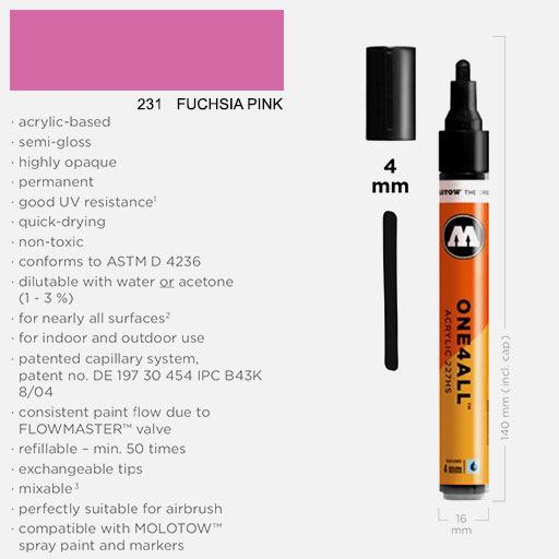 MOLOTOW One4All Acrylic Marker 4mm 231 Fuchsia Pink