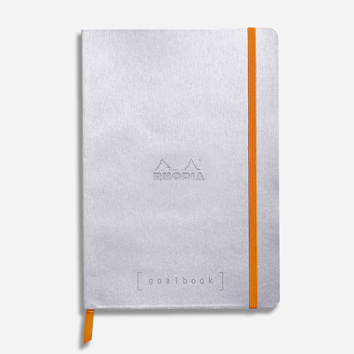 RHODIA Ivory Paper Grid Softcover Goal Book 90gsm A5 x 120 Silver