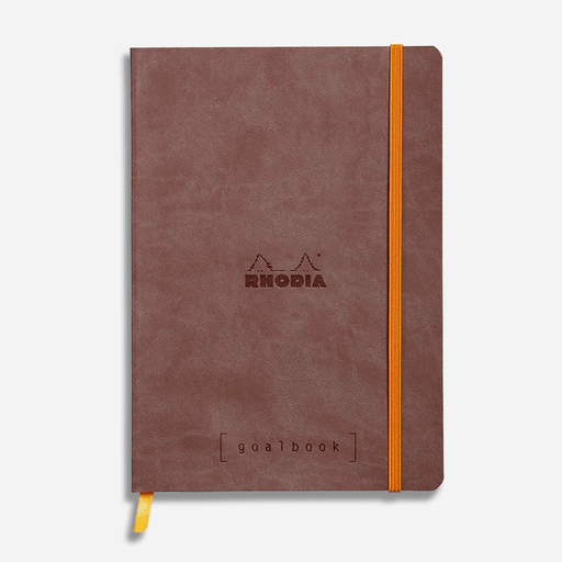 RHODIA Ivory Paper Grid Softcover Goal Book 90gsm A5 x 120 Chocolate