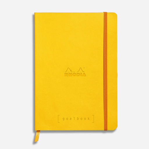 RHODIA Ivory Paper Grid Softcover Goal Book 90gsm A5 x 120 Daffodil Yellow