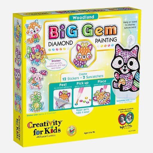 FABER-CASTELL Creativity For Kids Big Gem Diamond Painting Woodland Creatures