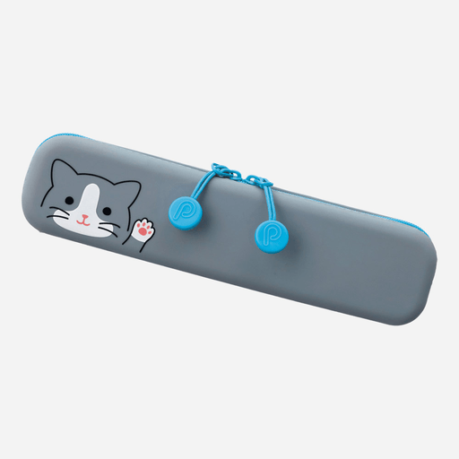 LIHIT LAB. Smart Fit Puni Labo Zipper Pouch Grey Cat
