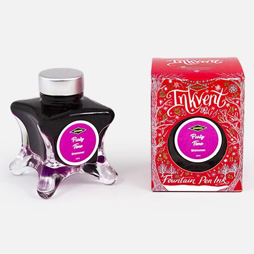 DIAMINE Inkvent Red Shimmer Fountain Pen Ink 50ml Party Time