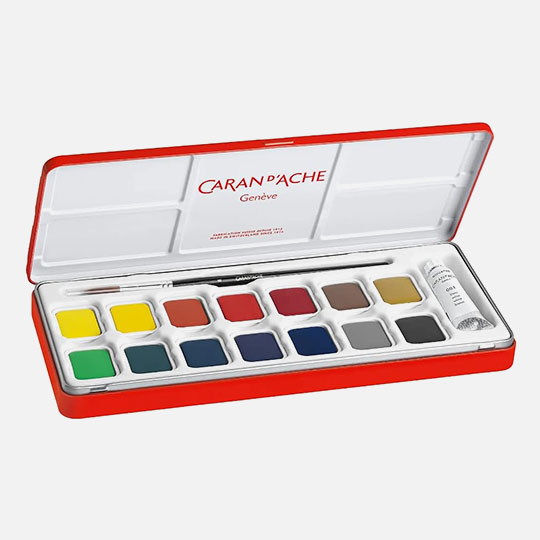 CARAN D'ACHE Studio Gouache Pan Set x 15