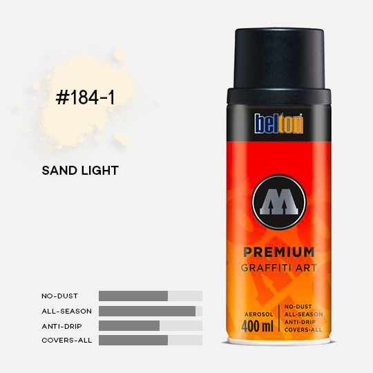 MOLOTOW Premium Spray Paint 400ml 184-1 Sand Light