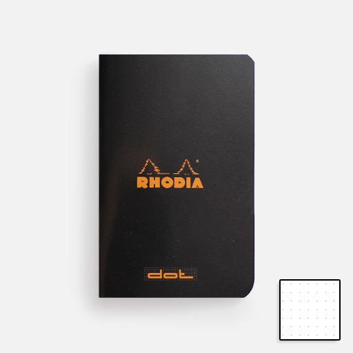 RHODIA Classic Stapled Notebook 80gsm Dot A7 x 24 Black