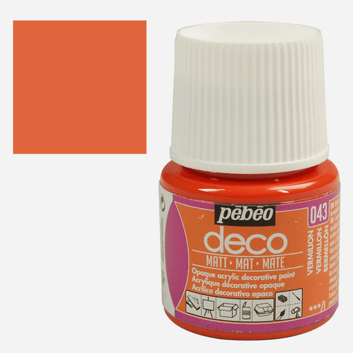 PEBEO Deco Matt Acrylic Paint 45ml Vermilion