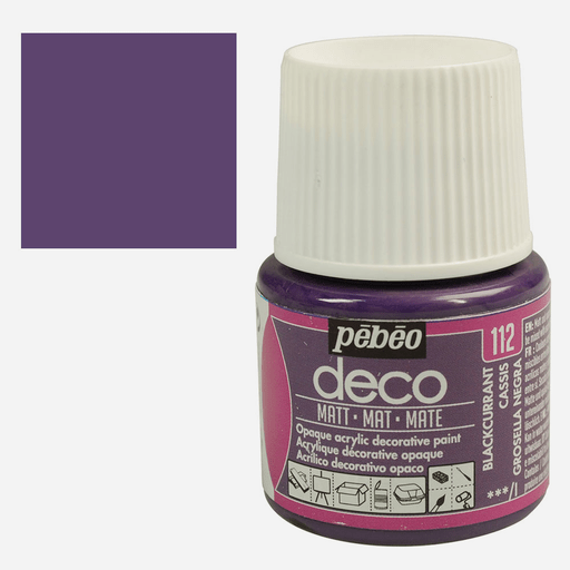 PEBEO Deco Matt Acrylic Paint 45ml Blackcurrant