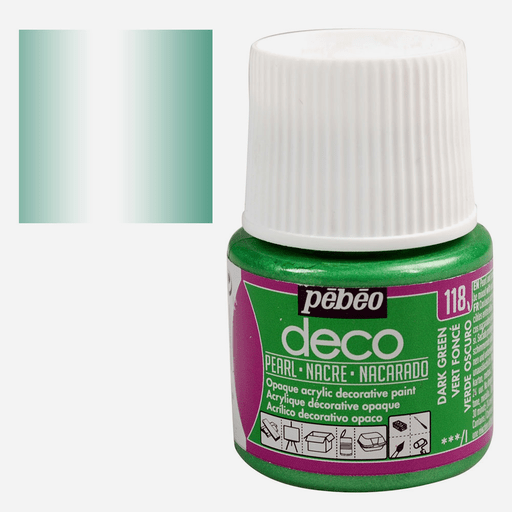 PEBEO Deco Pearl Acrylic Paint 45ml Dark Green