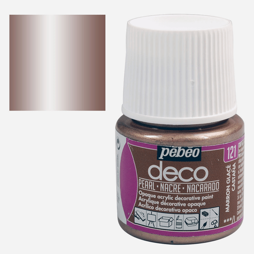 PEBEO Deco Pearl Acrylic Paint 45ml Marron Glace